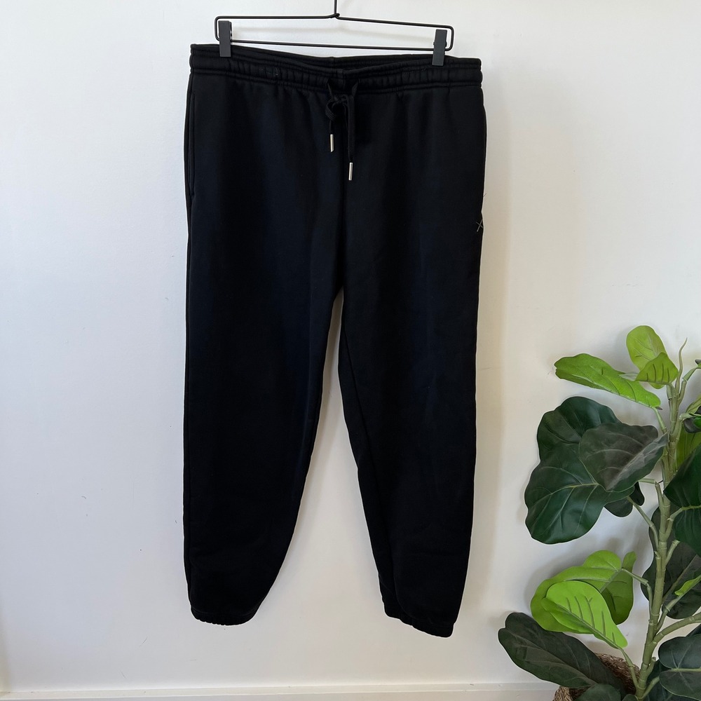 Cuts Clothing Mens Joggers Black Fleece Lined Sweatpants XL Tapered Drawstring